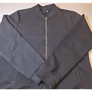 G by Guess‎ XXL Black Quilted Bomber Jacket Full Zip Modern Fashion